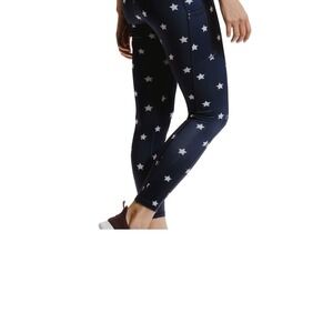 Alexo Athletica Womens‎ Navy Blue White Star Print High Waisted Leggings Small
